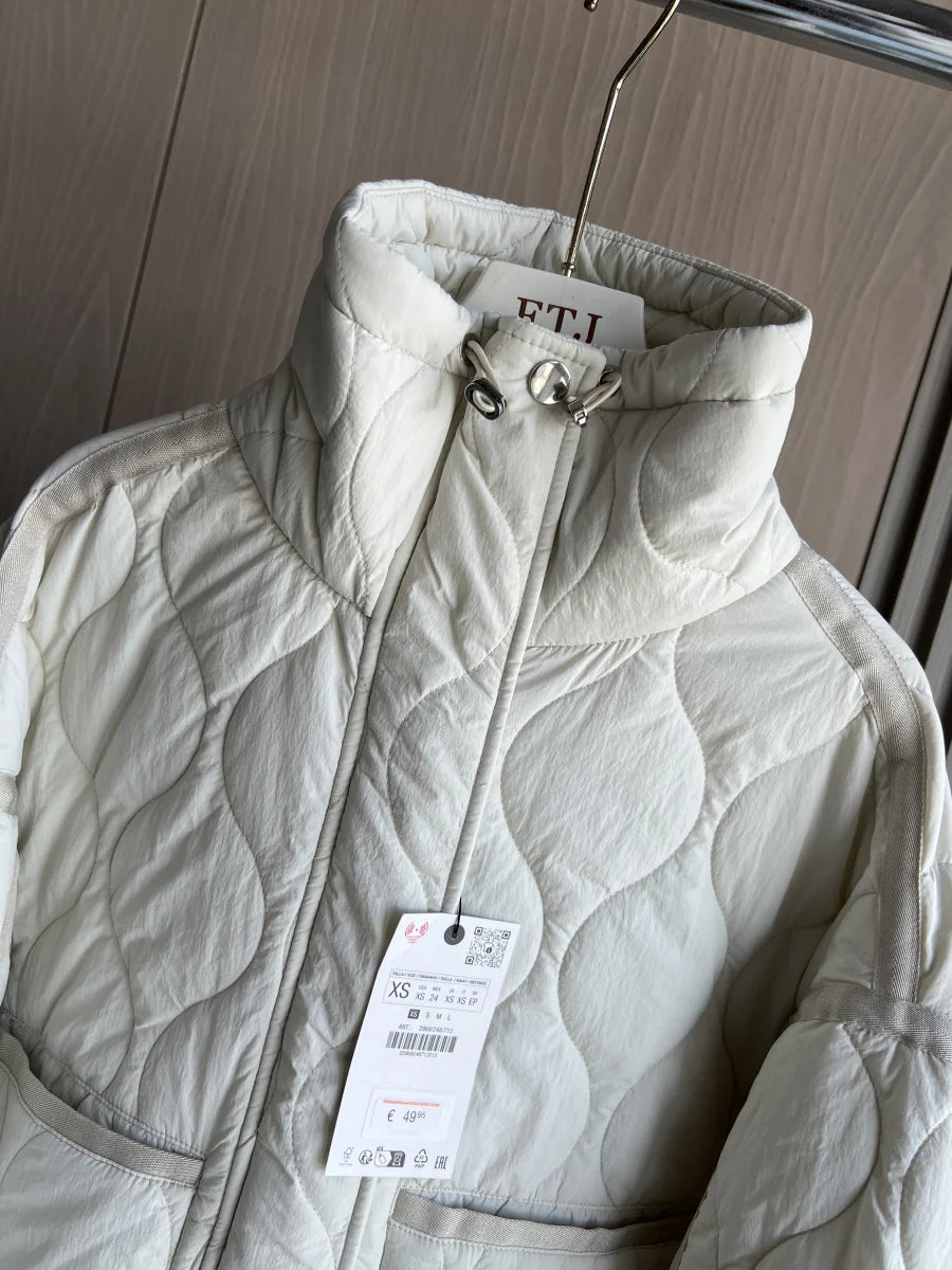 Quilted Coat Drawstring High-Collar Cotton Jacket™