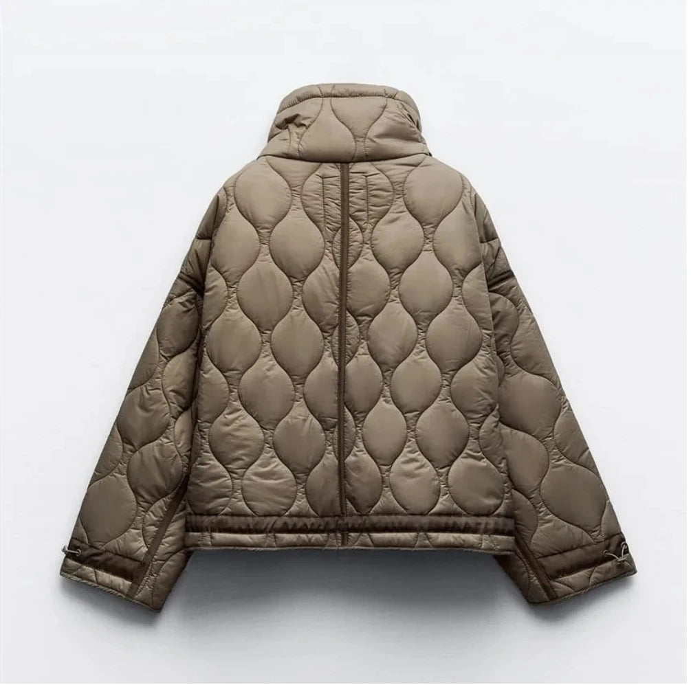 Quilted Coat Drawstring High-Collar Cotton Jacket™